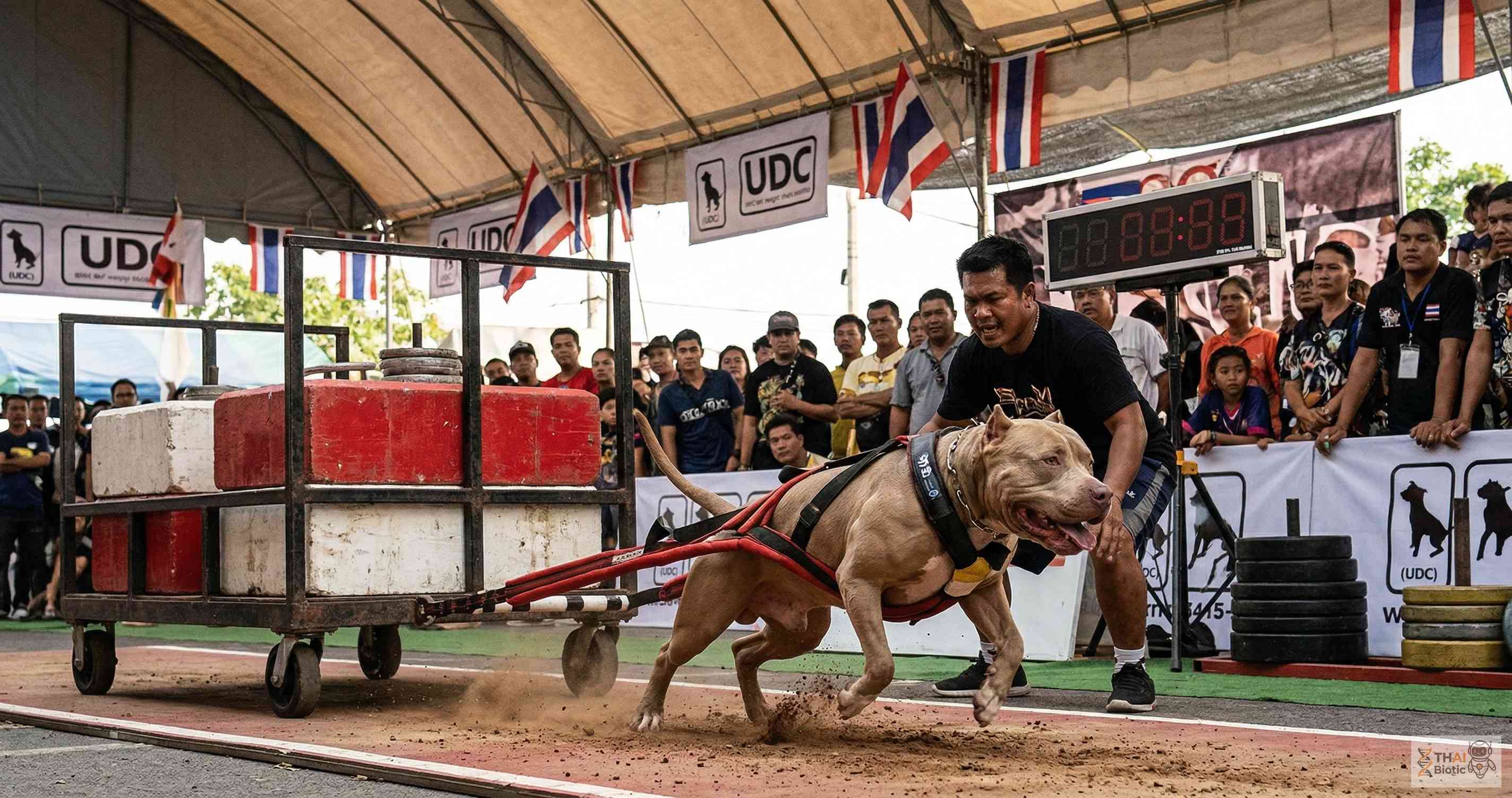 เจาะลึกการแข่งขันลากน้ำหนักพิตบูล UDC ล่าสุดในประเทศไทย